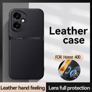 Luxury Leather Funda For Honor 400 5G Case Car Magnetic Holder Phone Cover For Honor400 5G Shockproof Protection Coque