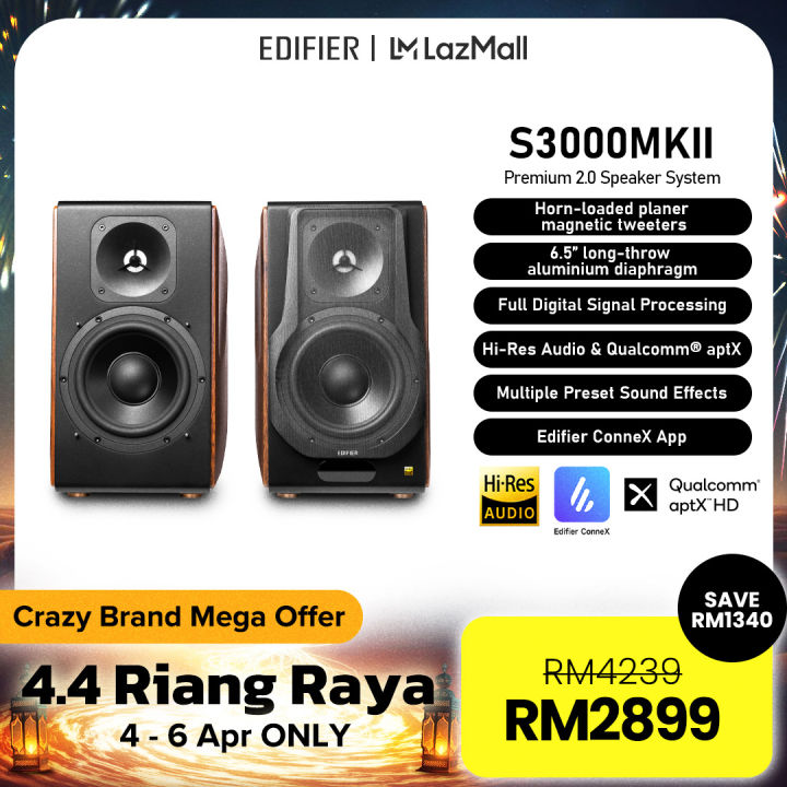 Edifier S3000 MKII Balanced XLR Bookshelf Speakers - Bluetooth V5.0 ...