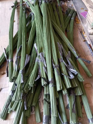 (10 Tangkai) Kawat Bunga Hijau 60 cm - Kawat Tangkai Bunga Artificial Batang Florist 16 18 20 22 24