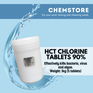 1 PACK Chlorine Tablets for Swimming Pool Slow Dissolving TICA TCCA Tablet 90% Origin 1Kilo 5 tablets CHEMSTORE