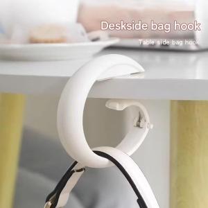 Ⓜ️ZEROIDEASⓂ️ Strong Load Bearing Sundries Storage Hook Desktop Bag Rack Removable Round Office Table Side Fixed Handbag Holder Portable Bag Hook Round Bag Hooks for Purse Clothing Accessories Practical & Popular Hanger Removable Hooks Portable Hook