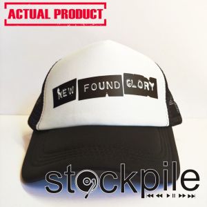 NEW FOUND GLORY BAND WHITE VINYL TRUCKER/NET CAP