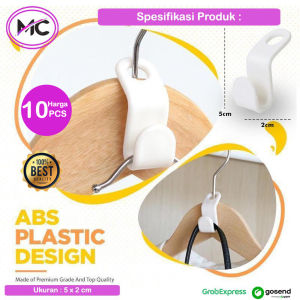 Pengait Sambungan Hanger Gantungan Pakaian 10 pcs Hook Kait Tambahan Gantung Baju Celana Multifungsi Hemat Ruangan