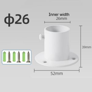 TRADER 2Pcs เหล็กไร้สนิม ตัวยึดราวแขวนตู้เสื้อผ้า ใช้งานได้หลากหลาย พร้อมสกรูสกรู หน้าแปลนหน้าแปลน ง่ายต่อการติดตั้ง อุปกรณ์อเนกประสงค์ ตู้เสื้อผ้าราวแขวนปลายราว ตู้เสื้อผ้าในตู้เสื้อผ้า