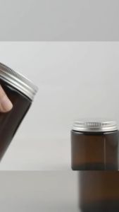 100ml 200ml Clear/Amber Glass Candle Jar With Lid Airtight Glass Container Storage Bottle