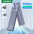 UGREEN กล่องใส่ HDD 10Gbps Dual Protocol M.2 NVME and SATA SSD Case USB C 3.2 Gen2 Compatible with M.2 M-Key(NVME)/M&B-Key(SATA) Model: 90408. 