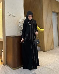 ANFAF - Marwah Dress Abaya Turki Terbaru 2025 Gamis Lebaran Viral Dress Muslimah