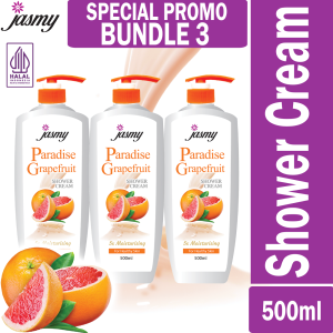 Bundle 3 x 500ml Paradise Grapefruit Jasmy Shower Cream sabun mandi cair body wash import Malaysia