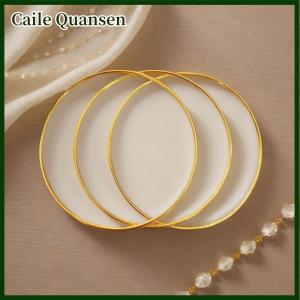 Caile Fashionable Simple Plain Ring Bracelet For Women Round Elegant Color Bangle Luxury Accessories Jewelry Gift