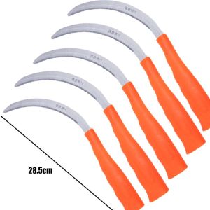 🔥5Pcs Stainless Steel Sickle Scythe Farming Tool with Teeth for Weed Removal Harvesting Small Grain Cutter Household Weed Killer