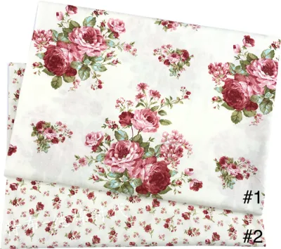 Millistore Pure Kain Cotton Twill DIY Fabric Cottage Vintage Red Floral Kain Cotton Fabric Bidang 60