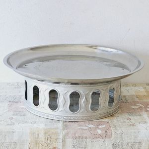 ขันโตก ขันโตกสแตนเลส ถาดโตกใส่สำรับอาหาร (ถาดสแตนเลส+ขาอลูมิเนียม) (สั่ง3อัน/คำสั่ง)(นำเข้าจากเวียดนาม) ขนาด S52/L60 ซม.