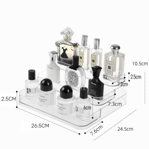 Homepeas® Perfume Organizer Acrylic Perfume Display Rack Dressing Table Makeup Organizer Transparent 3-layer Ladder