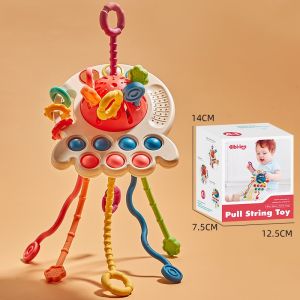 Mainan Edukasi Bayi Multifungsi Pop It Teether Sensorik Teether Montessori 4 in 1 Mainan Bahan Silikon BPA Free Cocok untuk Bayi 6-12 Bulan / 1 / 2 / 3 Tahun