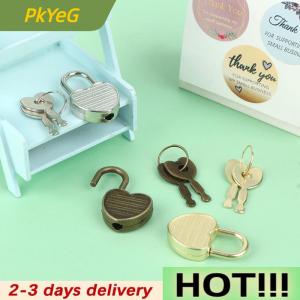 PkYeG 1Set Heart Shape Padlocks Mini Luggage Hardware Locks With Key Lock For Travel Wedding Jewelry Box Diary Book Suitcase