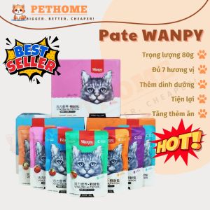 Pate Wanpy gói 80g cho mèo con mèo lớn mèo kén ăn Pate mèo tổng hợp 7 vị