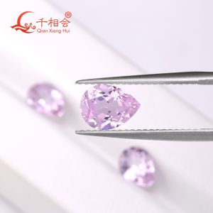 6x8mm Pear Shape Lavender Purple tổng hợp YAG viên rời Yttrium Aluminum Garnet với bao hàm DIY phụ kiện làm trang sức