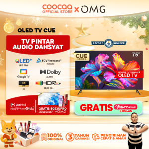 TERBARU  COOCAA  TV 75 inch CUE 8600 - Google TV - 4K QLED+ - Eye Care - Far Field Control - Netflix/Youtube - Dolby Atmos/ Vision - HDR10+ - Find My Remote Technology (COOCAA 75CUE8600)
