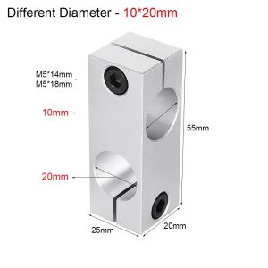 RANG 1Pcs Optical Axis Pillar Fixing Clamp Vertical Fixed Diameter Aluminum Alloy Fastening Cross Clip  Same/Different Diameter Steel Pipe Fixing Bracket