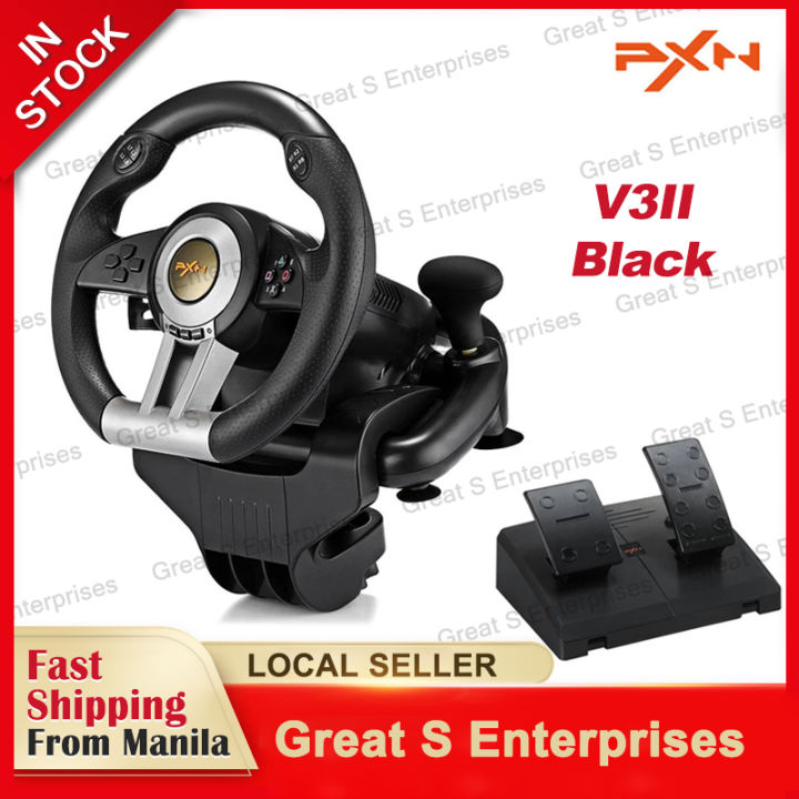 Gse Pxn V3ii Game Steering Wheel Usb Wired Dual Motors Vibration Wheel 180 Degree Steering For