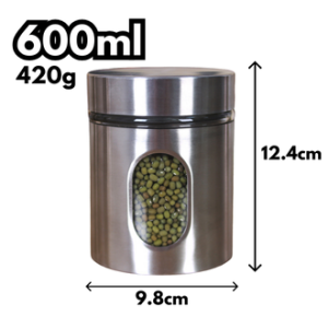 Airtight Food Storage Container - Large Stainless Steel Glass interior Storage & Organization Set for Coffee Flour Pasta Rice Spices Herbs
