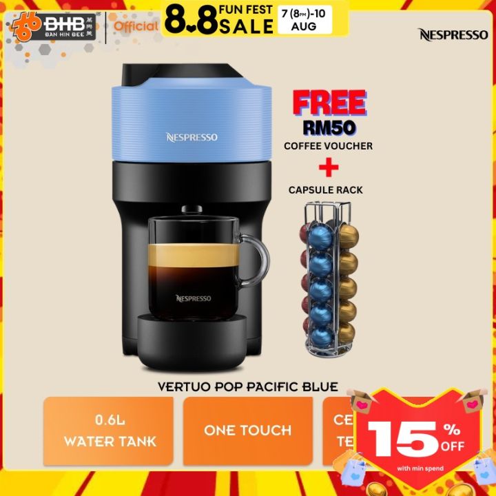 Nespresso Vertuo Pop Coffee Machine GDV2-GB-BLNE One Touch