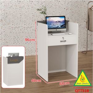 Bàn thu ngân bàn lễ tân bàn tính tiền bằng gỗ MDF QTT518 - NỘI THẤT LẮP RÁP VIENDONGADV