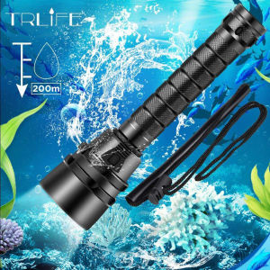 T6 25000lumens LED Professional Waterproof Scuba Diving Flashlight Diver Light Torch Lamp Lanterna Led Underwater Flashlight Max 100M long battery life Long battery life aluminum alloy case