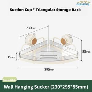 [SG Seller]Suction Cup Bathroom Corner Shelf No-Drill Storage Rack Toiletries Organizer Bathroom Corner Storage Rack