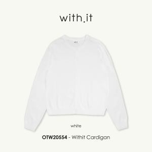 Withit W embroidery cardigan คาร์ดิแกนคอกลมสีพื้น - OTW20554