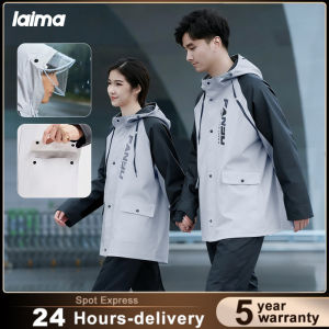 LAIMA Raincoat Motorcycle Split Raincoat with Face Shield Waterproof Double Reflective Strips for Motorcycle Rider Men Women High Quality