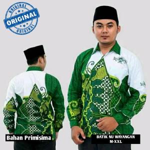 KEMEJA BATIK NU MOTIF WAYANGAN JAWA TENGAH KUALITAS PREMIUM KATUN PRIMIS SAKU LAMBANG NU