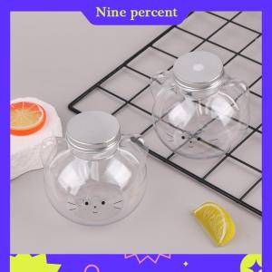 Nine percent Kawaii Cat Water Bottles For Milk Tea Coffee Juice Portable Drinking Cup Home Transparent Juicing Beverage Drink Bottle BPA Free