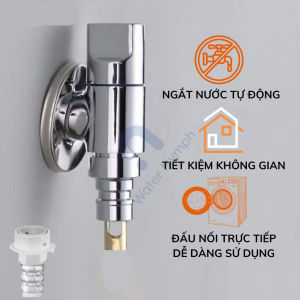 Van nước máy giặt size ngắn tiết kiệm không gian tự động ngừng nước thông minh bằng đồng thau Waternymph