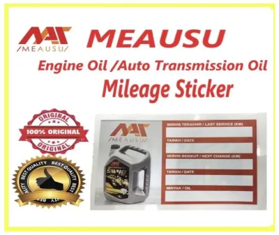 Premium Quality Mileage Sticker for Engine Oil / Auto Transmission Fluids Service for Windsreen by MEAUSU