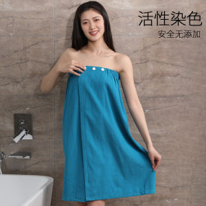 เสื้อคลุมอาบน้ำผ้าฝ้ายวาฟเฟิลนุ่มผู้หญิงสวมใส่ได้ผ้าขนหนูอาบน้ำดูดซับแห้งง่ายและคลุมอาบน้ำ