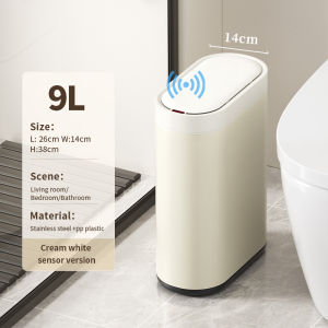 Intelligent sensor trash can made of stainless steel sealed and lid-covered trash can suitable for bathrooms homes and living rooms