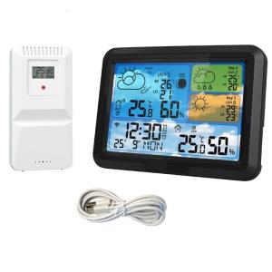 Color Display Wireless Weather Stations Indoor Outdoor Thermometers Hygrometer WiFi Connect Moon Phase Calendar