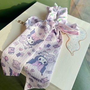 Sanrio Cute Hairband Kawaii Kuromi Melody Cinnamoroll Cartoon Ribbon Womens Sweet Butterfly Knot Hairband Ribbon Headwear Girl Gift