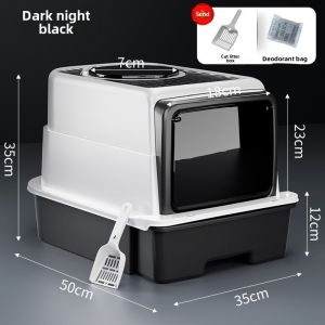 [SG]🚚 Litter Box Oversized Fully Enclosed Drawer Type Side Double Door Deodorant Cat Toilet Giant Drawer Litter Box