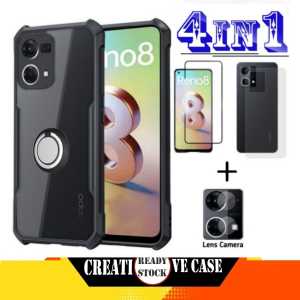 PROMO PAKET 4 INC 1 CASE OPPO A98 4G / OPPO A98 5G 2023 / OPPO A58 4G / OPPO A78 4G / OPPO RENO 8 4G Ultra Slim Shockproof Transparent Premium Softcase Anti Fall CINCIN RINKG