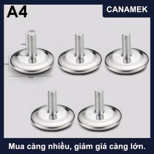 【CANAMEK】 5 chiếc chân đồ nội thất bằng thép Chân đế chống trượt chân tủ để bàn chân đế cân bằng điều chỉnh được vít M8 M10 15mm-27mm