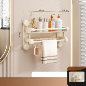 Rak Sabun Kamar Mandi Persegi Panjang Tinggal Tempel Bahan Tebal 28 x 13 x 55 BA07