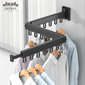 Folding folding and retractable indoor laundry rack balcony invisible laundry pole multi-functional clothes-drying artifacts [SG Seller]