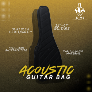 DIME Acoustic Guitar Bag (Black) 38-41 Inch | Semi-Hard Case Backpack Type | DoublePadded Waterproof