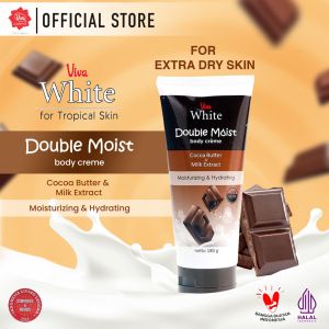 Viva White Double MOISTURIZING & HYDRATING Body Creme with Moisturizer Cocoa Butter Milk Extract & UV FILTER - 180gr