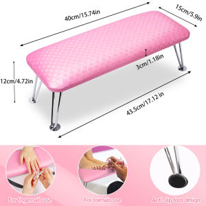 DECINIEE Genuine Leather Nail Arm Rest with Bracket Professional Stand Table Desk for Home Nail Dryer Nail Arm Rest Hand Pillow Cushion Table Manicure