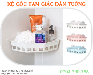 Kệ Tam Giác Dán Góc Tường Nhựa Việt Nhật Đựng Đồ Tiện Dụng