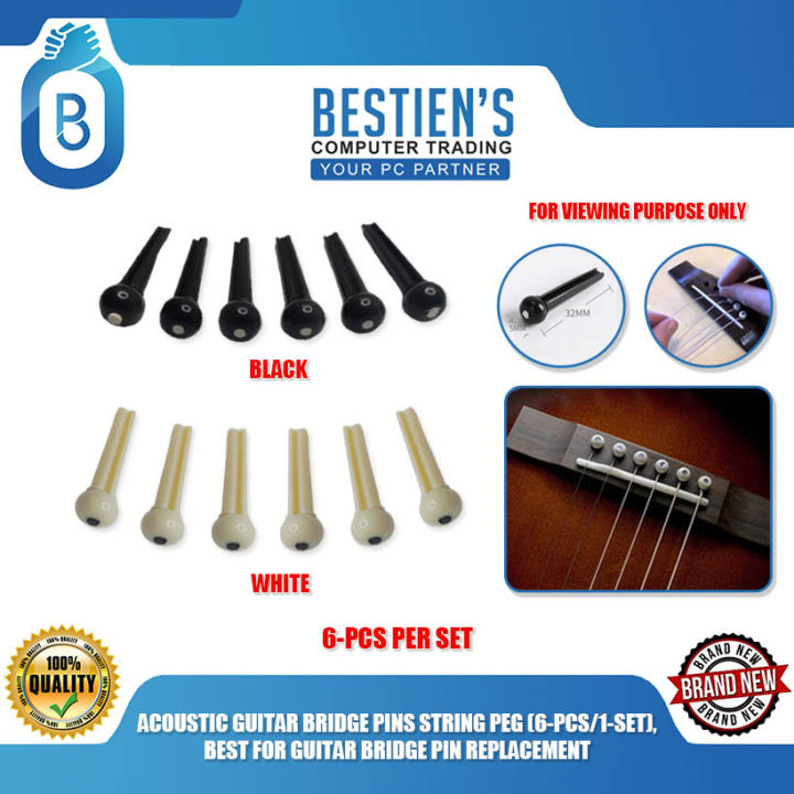 6 Chevilles De Guitare Acoustique En Laiton - Pins De Cordes, Longueur 29,5 Mm, Pour Remplacement, Son Amélioré