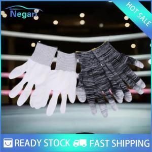 NG Motor✨ COD ✨ Car 12 cặp xe vinyl bọc găng tay Polyester PU tráng ngón tay găng tay chống tĩnh điện không bụi Cửa Sổ Màu làm việc găng tay
